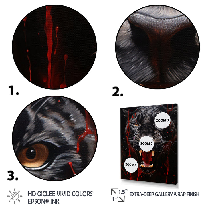 Black Red Panther Stealth And Strength - Panther Wall Decor