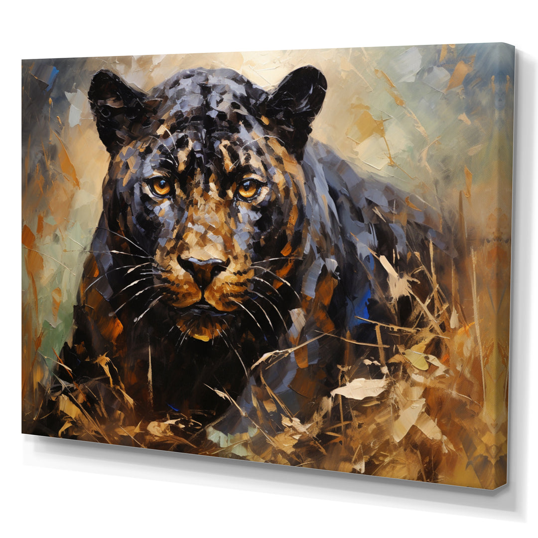Gold Panther Presence Palette - Panther Large Canvas Wall Art