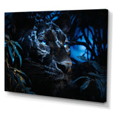 Black Panther Under The Moonlight - Panther Living Room Wall Art