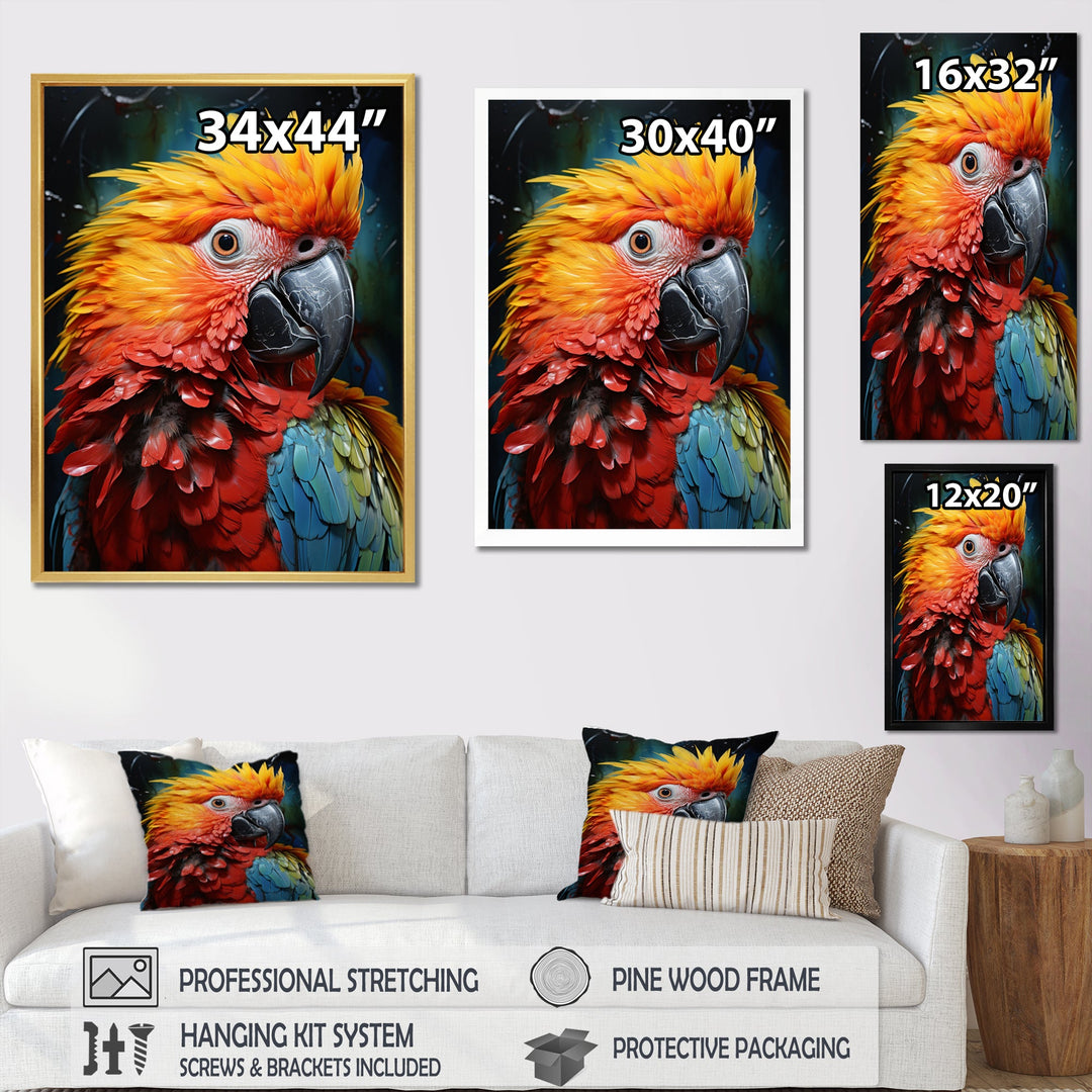 Colorful Parrot Pointillism - Parrot Wall Decor