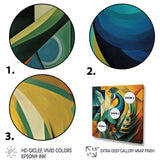 Green Blue Peacock Cubist - Peacock Wall Decor