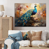 Peacock Expressionist Portrait III - Animals Canvas Wall Art