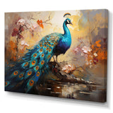 Peacock Expressionist Portrait III - Animals Canvas Wall Art