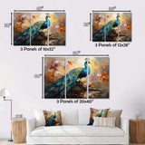 Peacock Expressionist Portrait III - Animals Canvas Wall Art