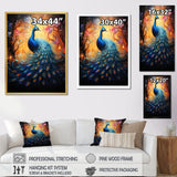 Blue Peacock Luminous - Peacock Home Decor Art