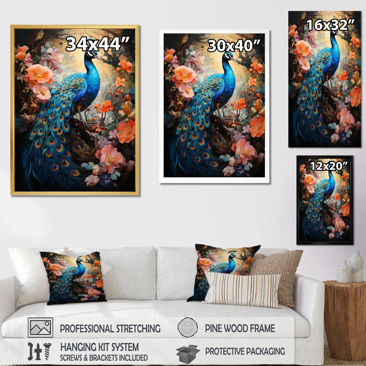 Peacock Luminous - Peacock Living Room Wall Art
