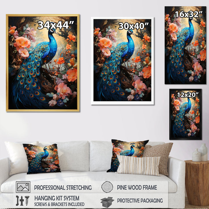 Peacock Luminous - Peacock Living Room Wall Art