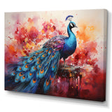 Red Blue Peacock Representation Multicolored Acrylic - Peacock Wall Art Prints