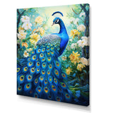 Teal Peacock Symbolist - Peacock Wall Art Prints