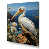 Grey Pelican Coastal Watch Pastoral - Pelican Framed Canvas Art
