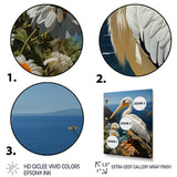 Grey Pelican Coastal Watch Pastoral - Pelican Framed Canvas Art