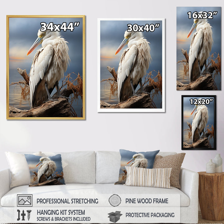 Grey Pelican Tranquil Waters Pelican - Pelican Bedroom Wall Art