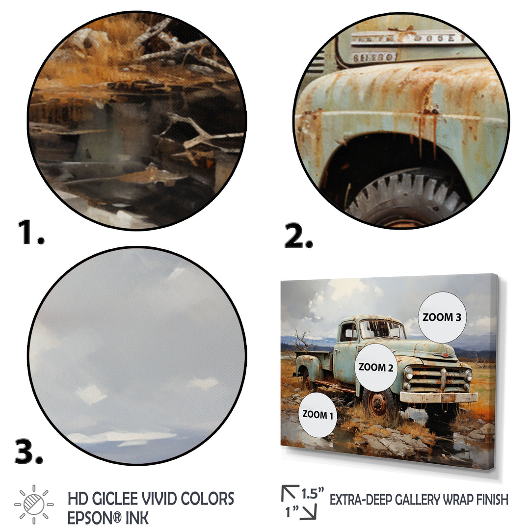 Pickup Truck Atmospheric Impressionism I - Pickup Truck Canvas Wall Art