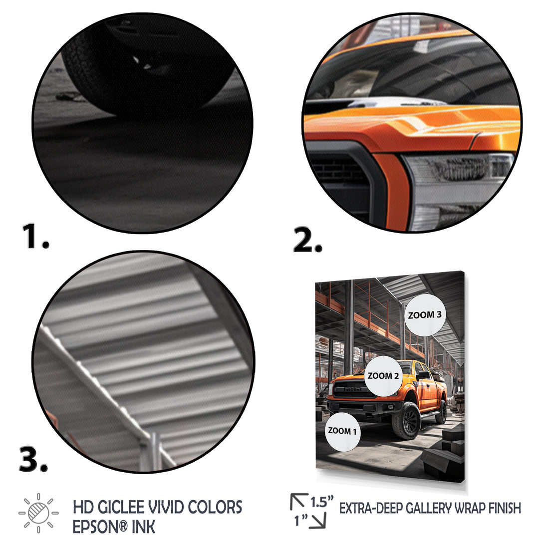 Pickup Truck Construction Chronicles I - Pickup Truck Canvas Wall Art