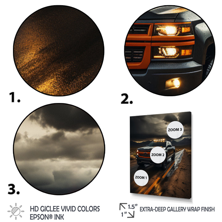 Pickup Truck By The Storm - Pickup Truck Canvas Wall Art