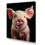 Pink Curious Snout Pig - Pig Large Canvas Wall Art