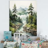 Green Pine Tree Eternal Guardians I - Floral Canvas Wall Art