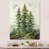 Green Pine Tree Eternal Guardians II - Floral Canvas Wall Art