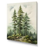 Green Pine Tree Eternal Guardians II - Floral Canvas Wall Art