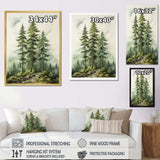 Green Pine Tree Eternal Guardians II - Floral Canvas Wall Art