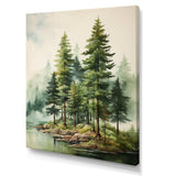 Green Pine Tree Eternal Guardians III - Floral Canvas Wall Art