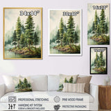 Green Pine Tree Eternal Guardians III - Floral Canvas Wall Art