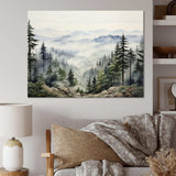 Pine Tree Misty Mountain I - Floral Canvas Wall Art