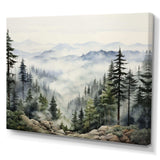 Pine Tree Misty Mountain I - Floral Canvas Wall Art