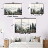 Pine Tree Misty Mountain II - Floral Canvas Wall Art