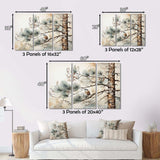 Bird On Pine Tree II - Floral Canvas Wall Art