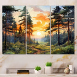 Pine Tree Sunset Glow I - Multi-Panels