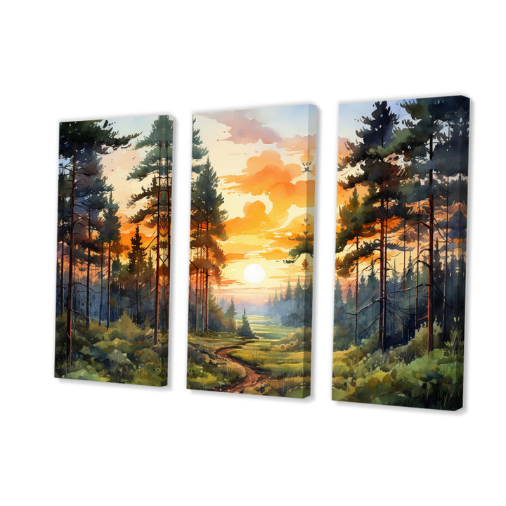 Pine Tree Sunset Glow I - Multi-Panels