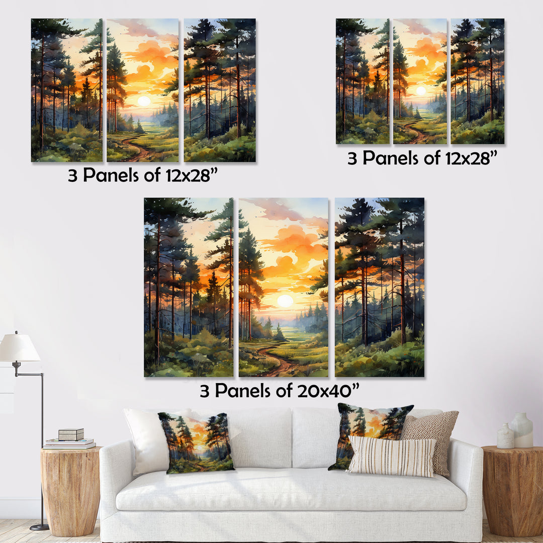 Pine Tree Sunset Glow I - Multi-Panels