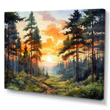 Pine Tree Sunset Glow I - Floral Canvas Wall Art