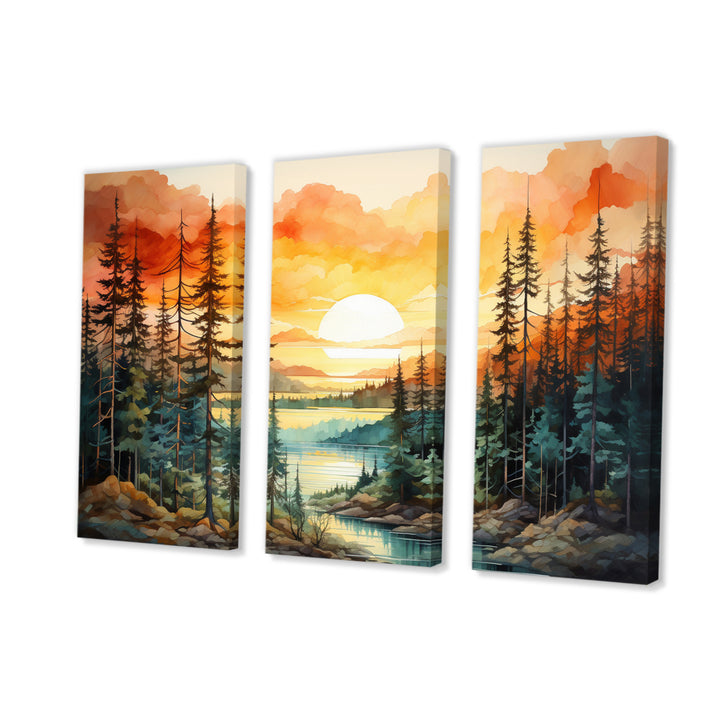 Pine Tree Sunset Glow II - Multi-Panels