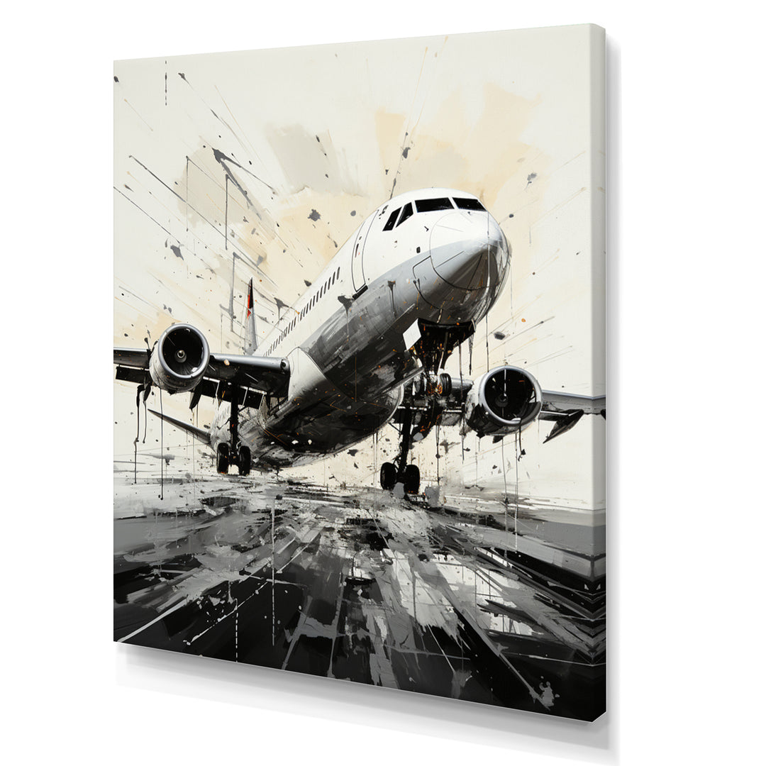 Abstracted Plane Flight Path - Plane Canvas Wall Art