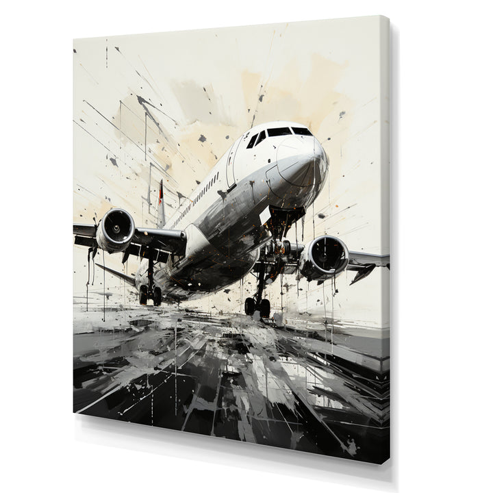 Abstracted Plane Flight Path - Plane Canvas Wall Art