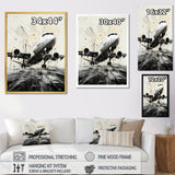 Abstracted Plane Flight Path - Plane Canvas Wall Art
