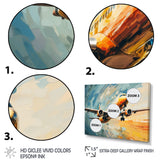 Teal Plane Under Abstracted Cloud - Plane Canvas Wall Art