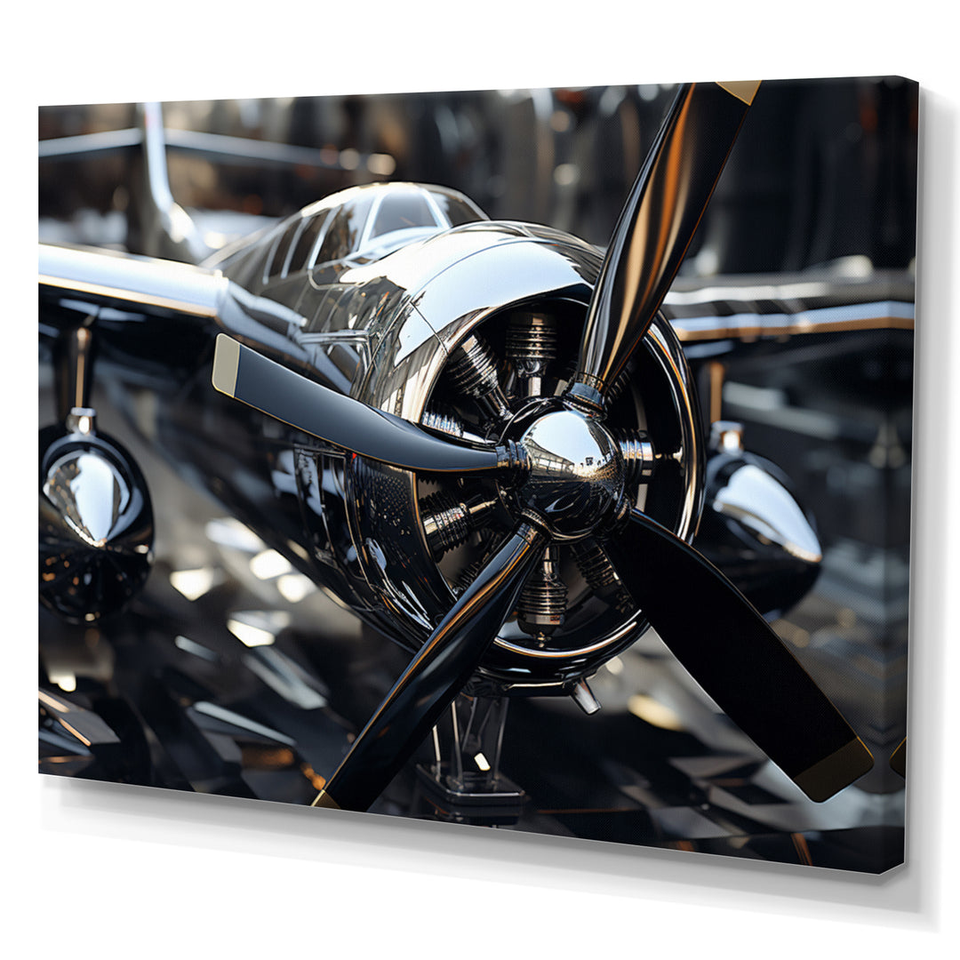 Plane With Abstracted Propellers - Plane Canvas Wall Art