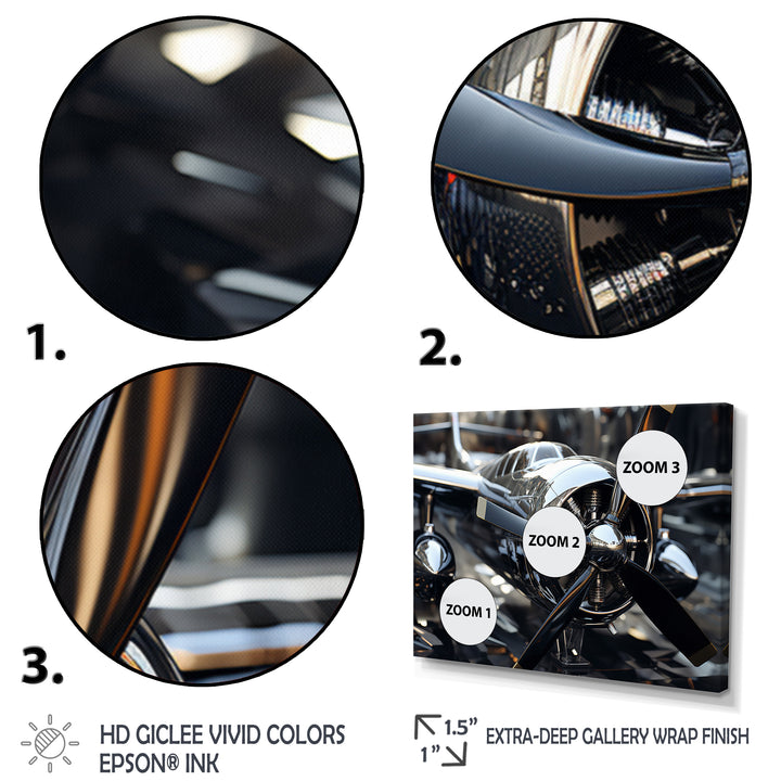 Plane With Abstracted Propellers - Plane Canvas Wall Art