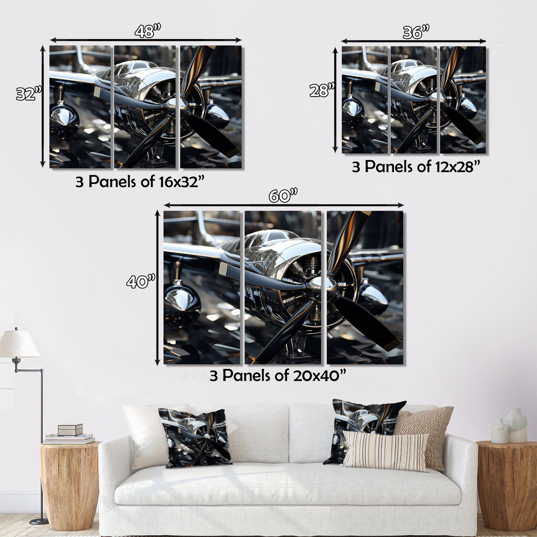 Plane With Abstracted Propellers - Plane Canvas Wall Art