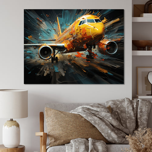 Plane Abstracted Velocity - Plane Canvas Wall Art