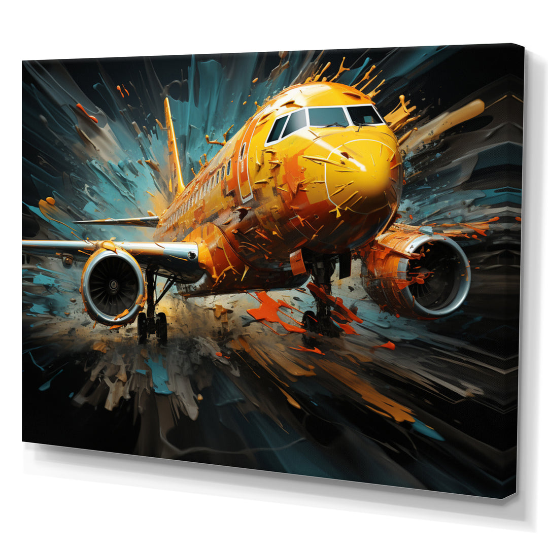 Plane Abstracted Velocity - Plane Canvas Wall Art