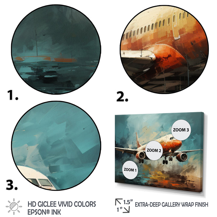 Plane Atmospheric Journey - Plane Canvas Wall Art
