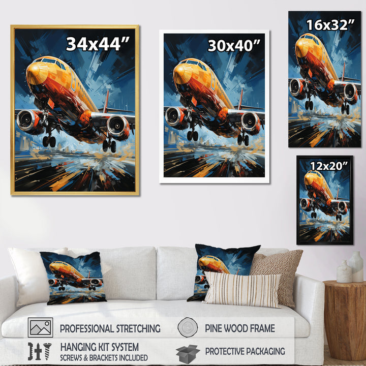 Plane In Dynamic Journey - Plane Canvas Wall Art