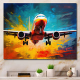 Plane Energetic Departure - Plane Canvas Wall Art