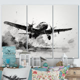 Expressive Plane Airborne - Canvas Multipanels Set of 3
