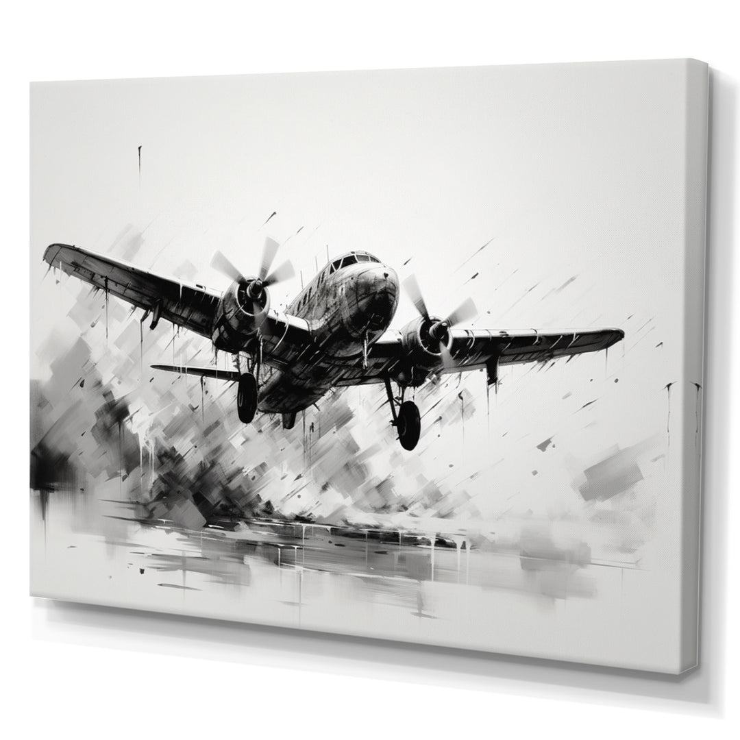 Expressive Plane Airborne - Plane Canvas Wall Art