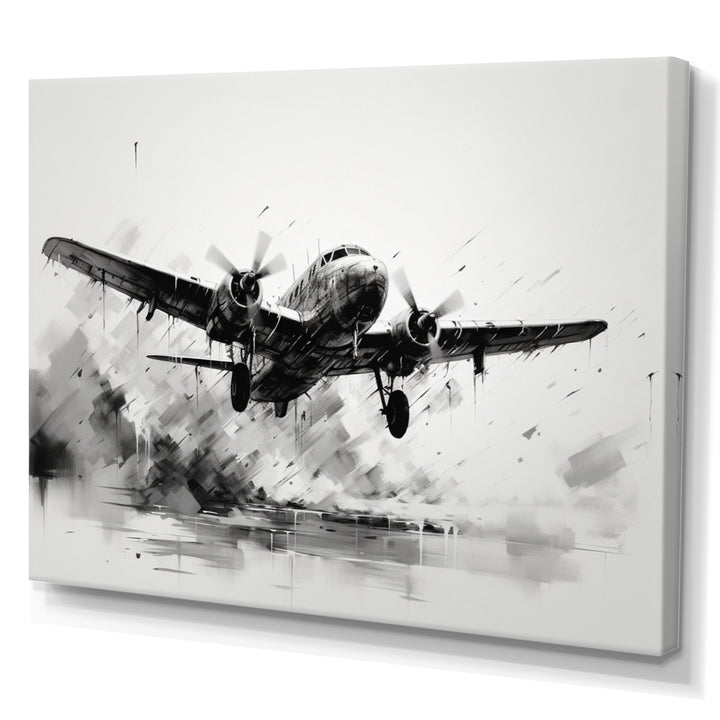 Expressive Plane Airborne - Plane Canvas Wall Art